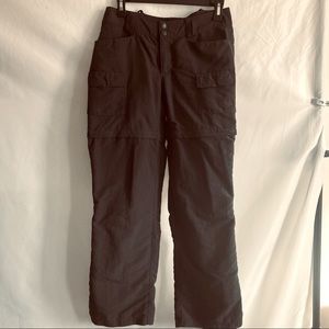 NORTH FACE womenswear hiking pants size 6 short. Gray adjustable pant leg